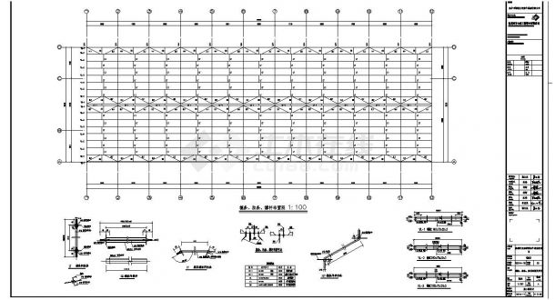 某单层单跨门钢结构厂房施工图布置CAD详图-图二