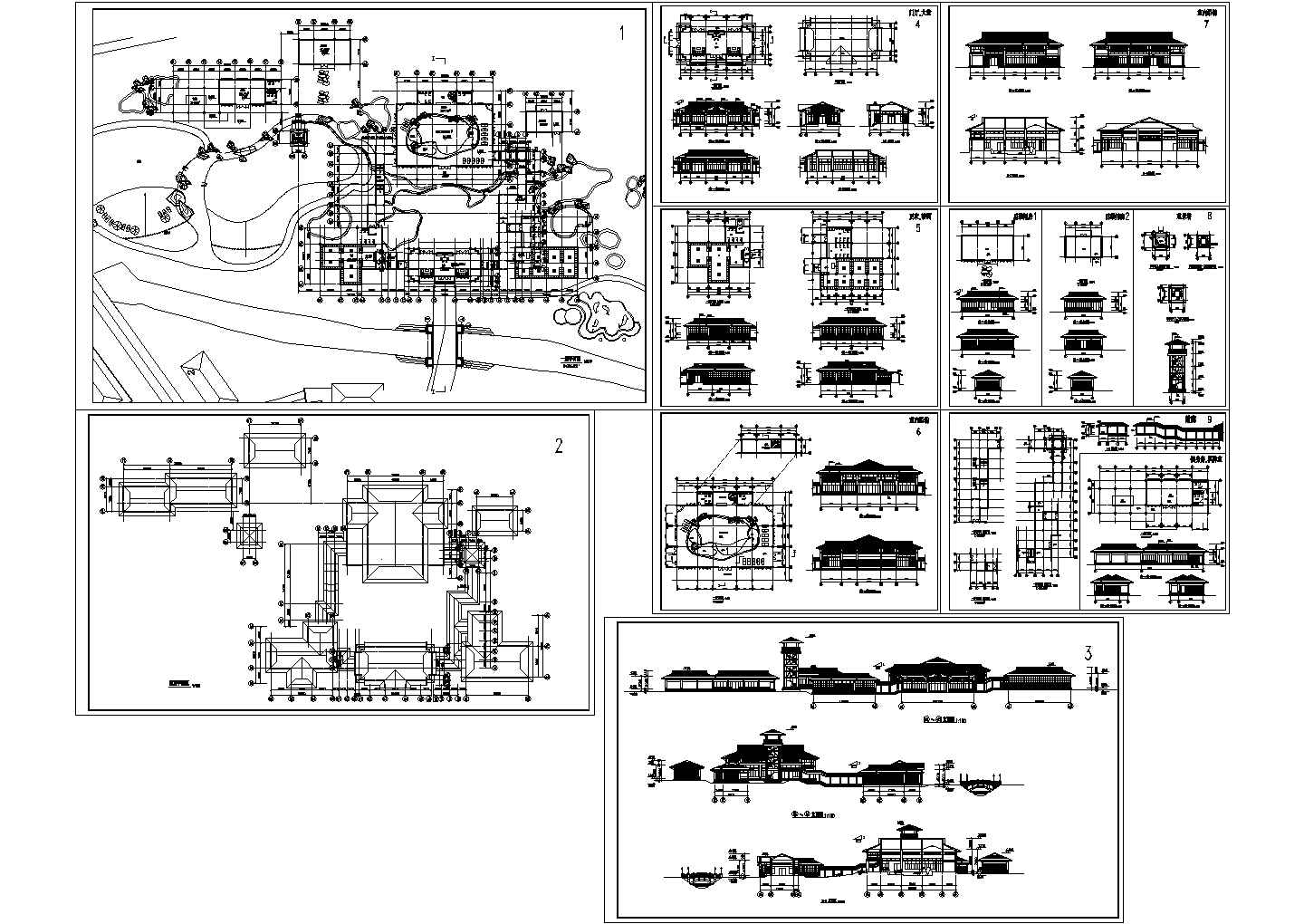 苏州某地娱乐会所温泉浴场全套建筑施工设计cad图纸
