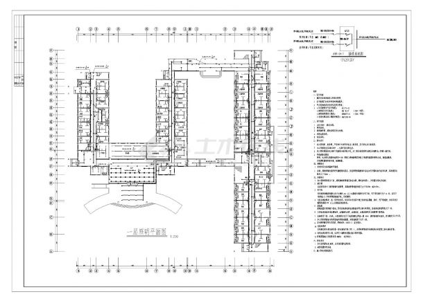 3层5字型医院综合楼电气CAD施工图-图一