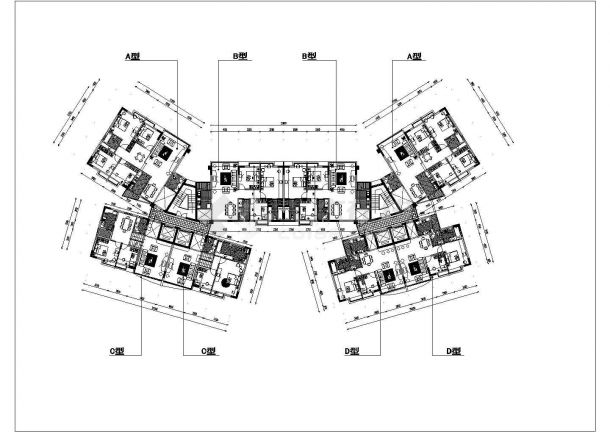 平湖市某现代化小区热门户型设计CAD图纸（共11张）-图二