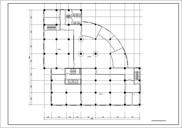 滁州市某小区11层框架结构商住楼建筑设计CAD图纸（1-4层商用）_图1