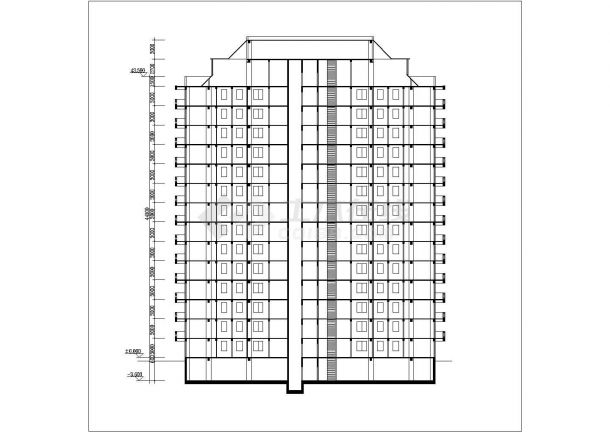 贵阳市某小区14+1层框架结构住宅楼平立面设计CAD图纸-图二