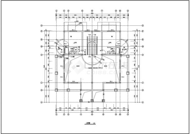 双拼别墅建筑设计图CAD-图二