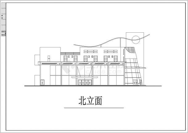 某现代化小区2200平米4层框架结构休闲会所建筑设计CAD图纸-图二