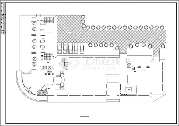 某十二层剪力墙结构酒店设计cad建筑方案图（含总平面图及技术经济指标）-图二