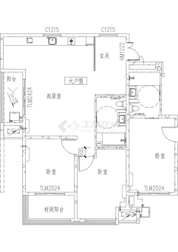 某10369八层框架结构老年公寓楼给排水设计cad全套施工图（含设计说明）-图二