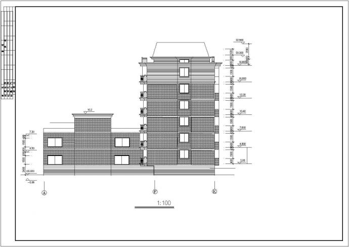 宁波市某小区6+1层框混结构住宅楼建筑设计CAD图纸（不含架空层）_图1
