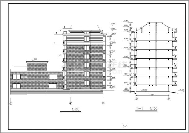 宁波市某小区6+1层框混结构住宅楼建筑设计CAD图纸（不含架空层）-图二