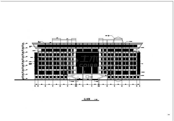 [山东]现代风格知名大学图书馆建筑设计施工图（知名设计院）-图二
