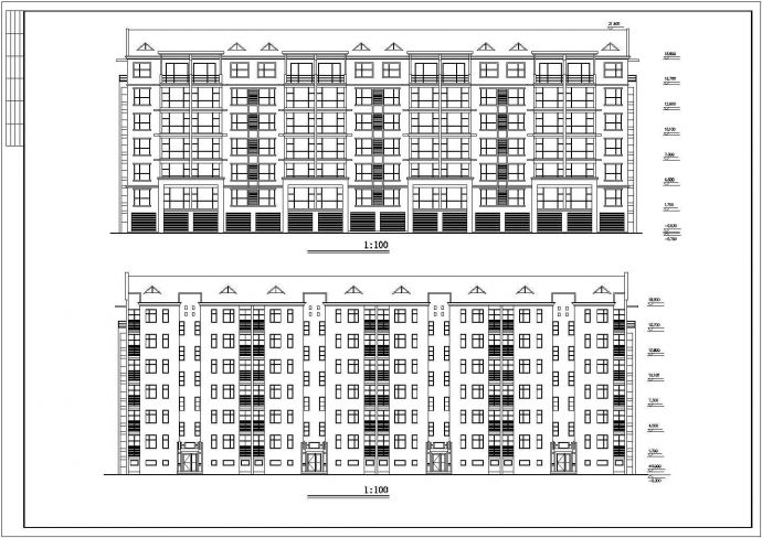 3850平米6层砖混结构住宅楼建筑设计CAD图纸（不含阁楼和车库）_图1