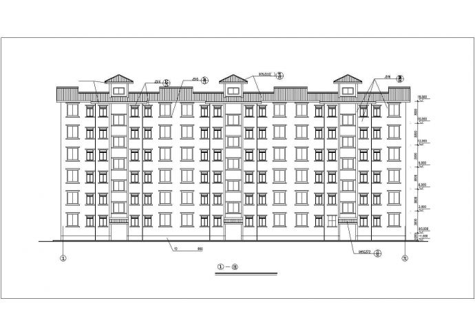 济南市某小区占地405平米6层砖混结构住宅楼全套建筑设计CAD图纸_图1