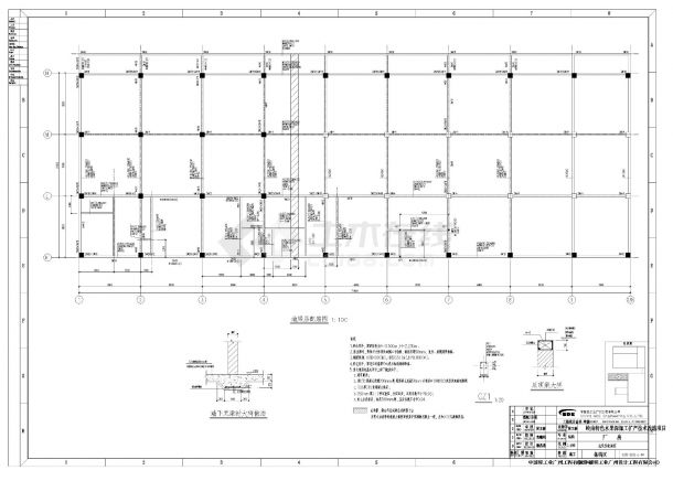 某加工厂房框架结构和钢结构水果结构施工图CAD详图-图二