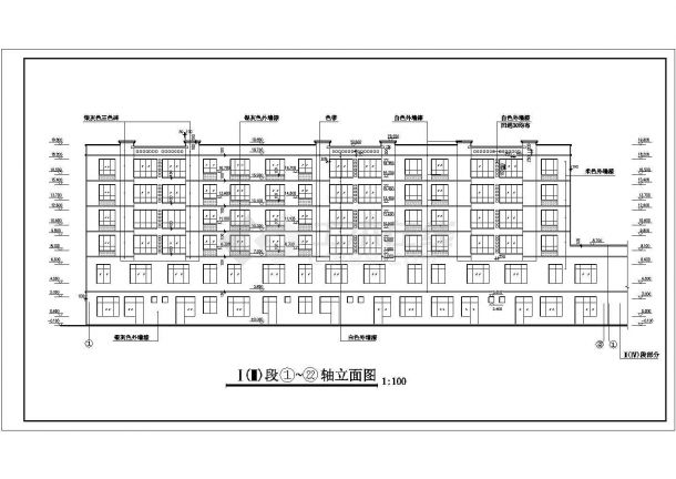 4250平米6层框混结构商住楼建筑设计CAD图纸（1-2层商铺）-图一