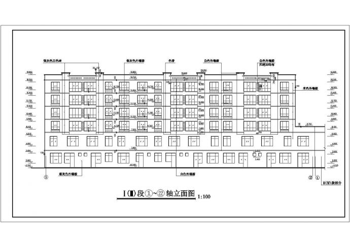 4250平米6层框混结构商住楼建筑设计CAD图纸（1-2层商铺）_图1