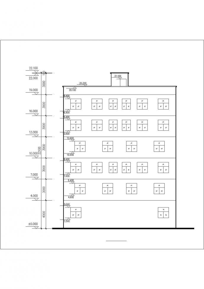 1580平米6层砖混结构住宅楼建筑设计CAD图纸（底层架空层）_图1