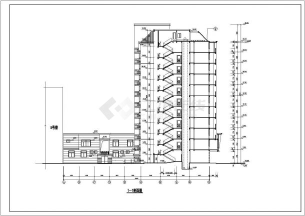 泉州市某小区11层框架结构住宅楼建筑设计CAD图纸（含架空层）-图一