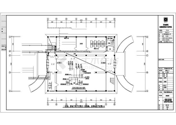 某制药厂综合楼电气设计cad图纸，共一份资料-图二