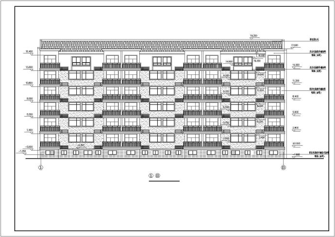 衡阳市某小区3700平米6层砖混结构住宅楼建筑设计CAD图纸_图1