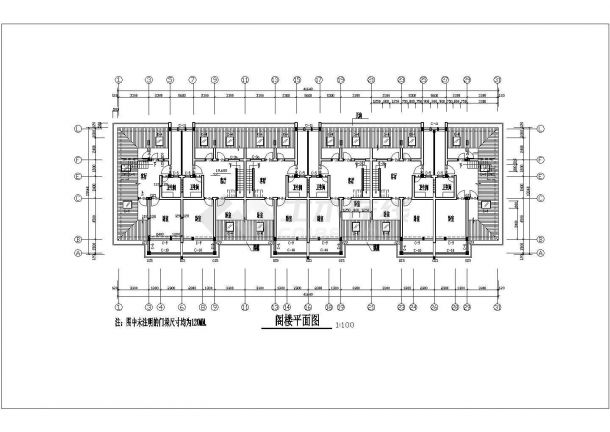 3800平米6层混合结构住宅楼建筑设计CAD图纸（不含阁楼和地下室）-图一