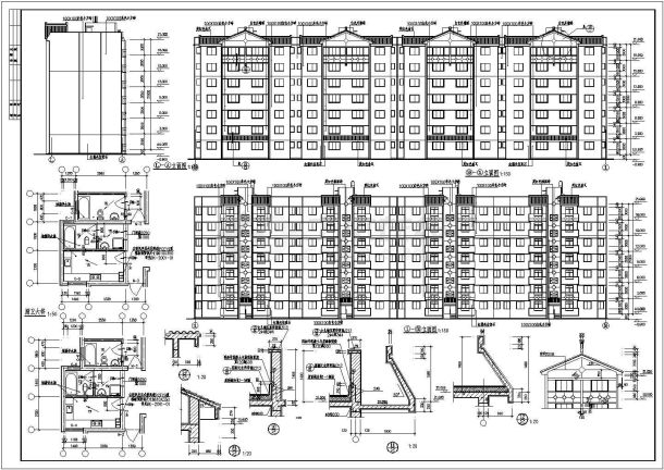 大连市某小区7层砖混结构民居住宅楼全套建筑设计CAD图纸-图一