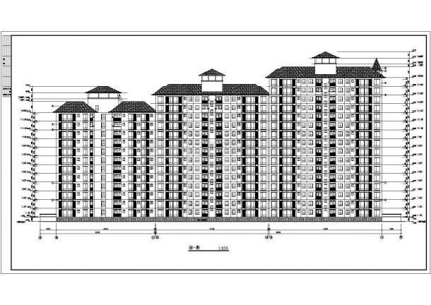 杭州市鑫泉家园小区16层框架结构住宅楼建筑设计CAD图纸-图二