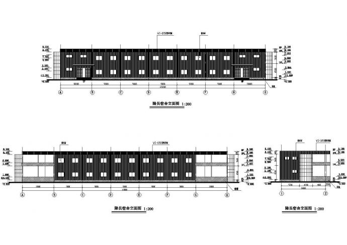南京市某工厂1800平米2层框架结构职工宿舍楼建筑设计CAD图纸_图1