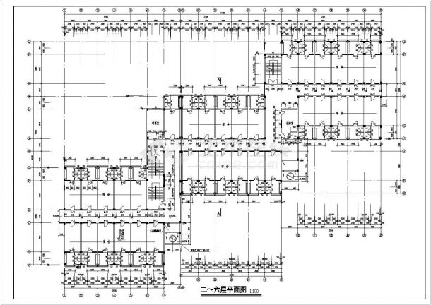 北京某大学6500平米6层框架结构宿舍楼建筑设计CAD图纸-图一