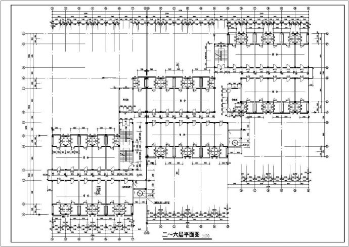 北京某大学6500平米6层框架结构宿舍楼建筑设计CAD图纸_图1