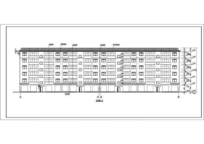 6300平米6层框混结构商住楼建筑设计CAD图纸（底层商铺）_图1