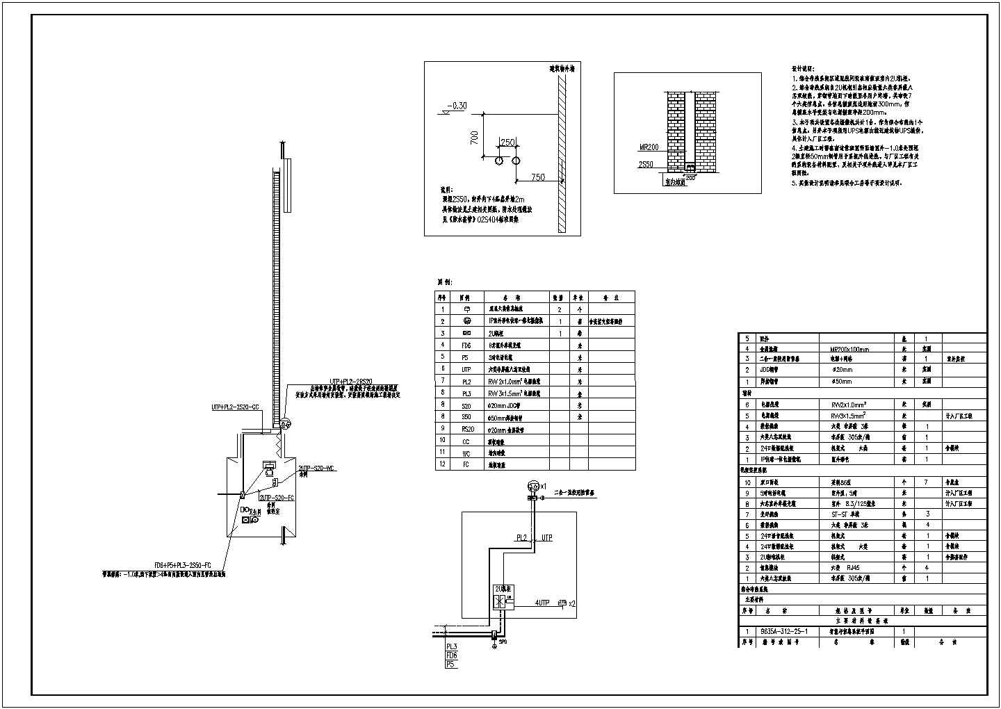 工厂弱电（安防、监控及通信等）工程全套施工图