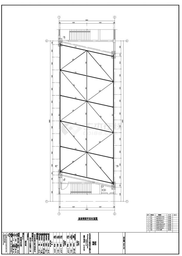 某厂钢结构连廊结构施工图CAD参考详图-图一