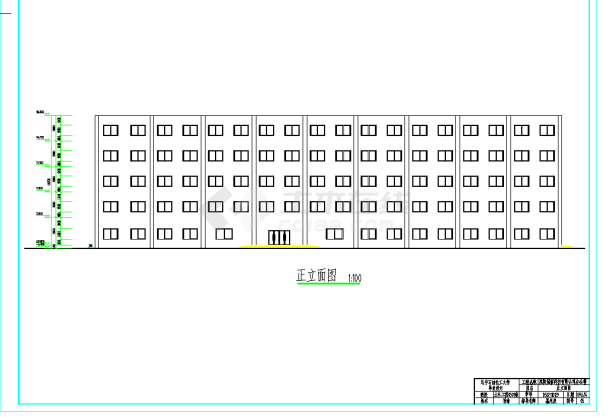 某地多层5200平米左右一字型框架结构办公楼毕业设计（含建筑结构图纸、计算书）-图一