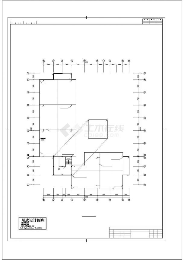 某地办公楼电气设计方案施工平面cad图纸，共一份-图二
