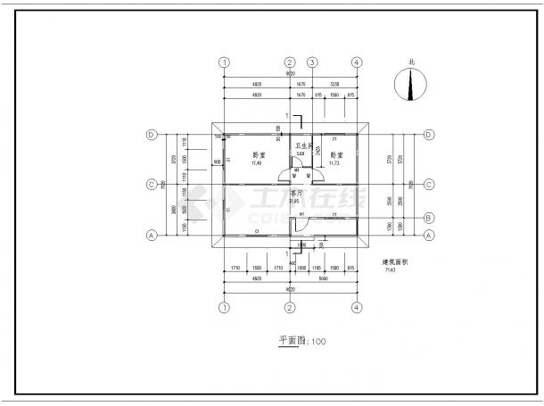 某市楼房轻钢结构装配式房屋结构施工图CAD详图-图一