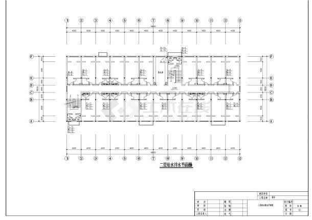 6层宿舍楼给排水工程CAD施工图纸-图一