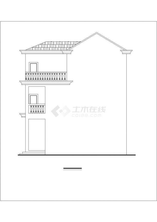 270平米左右3层砖混结构乡村自建楼建筑设计CAD图纸-图二