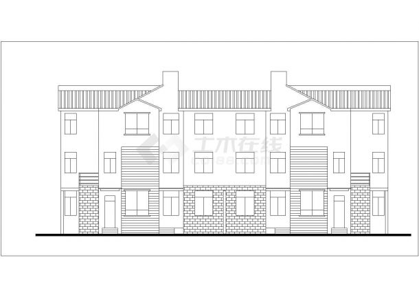 济南市某别墅区3层框架结构双拼别墅楼全套建筑设计CAD图纸-图一