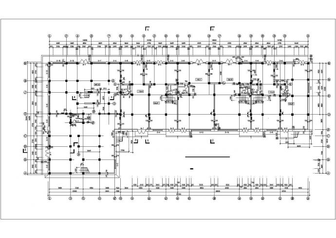 7600平米6层框架结构商住楼平面设计CAD图纸（底层商用）_图1