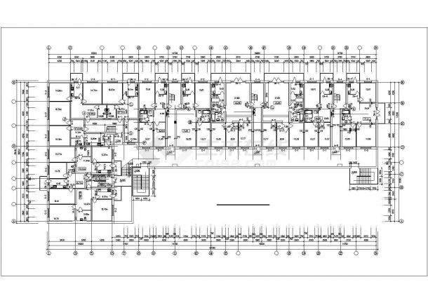 7600平米6层框架结构商住楼平面设计CAD图纸（底层商用）-图二