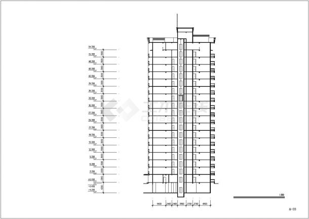 芜湖市某现代化小区24层框架结构住宅楼建筑设计CAD图纸-图二