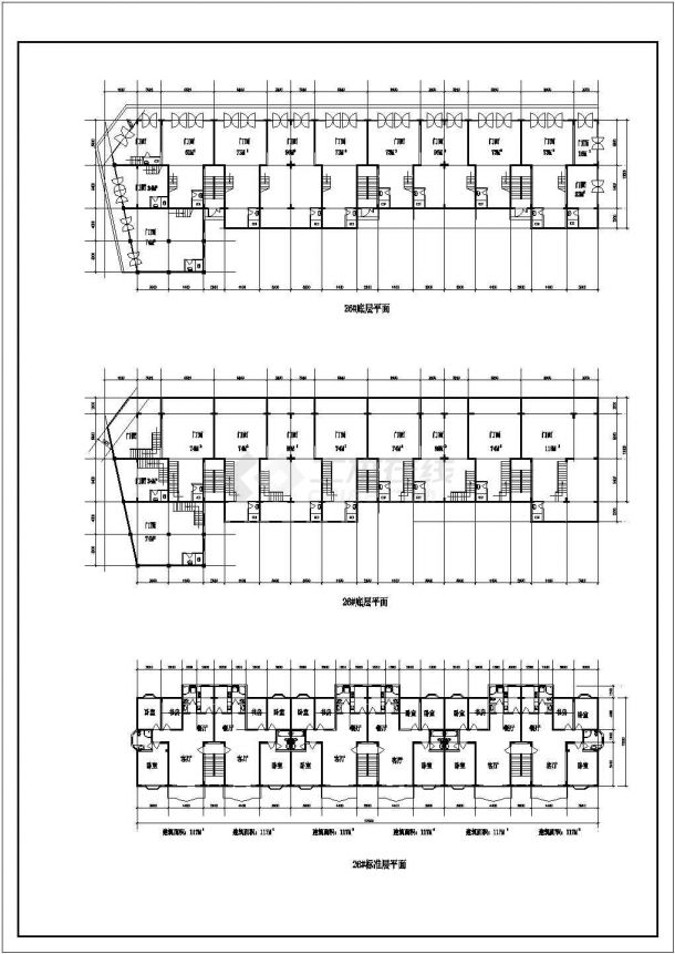 4800平米7层临街框混结构商住楼建筑设计CAD图纸（1-2层商用）-图一
