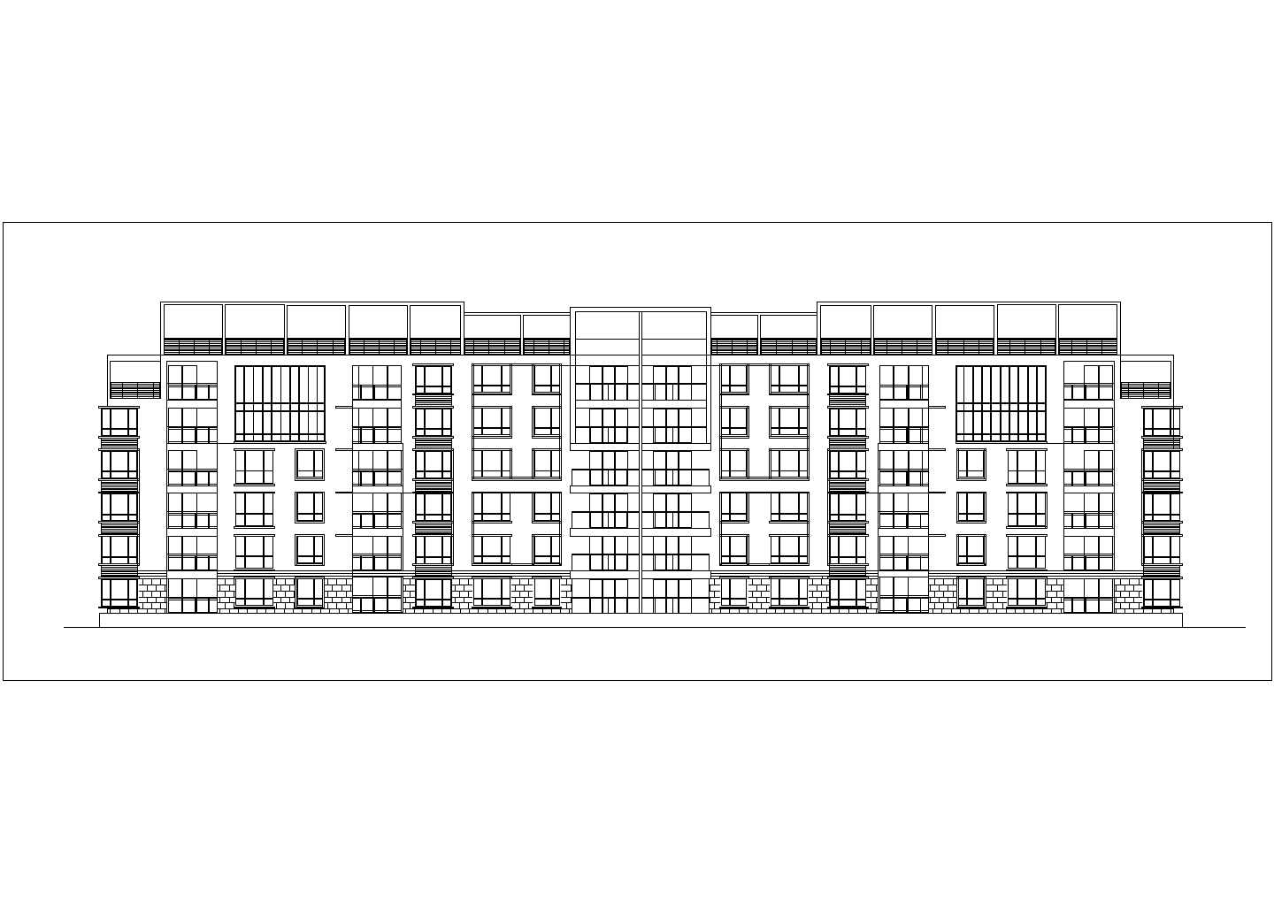 天津某小区6层混合结构住宅楼建筑设计CAD图纸（含总平面图）