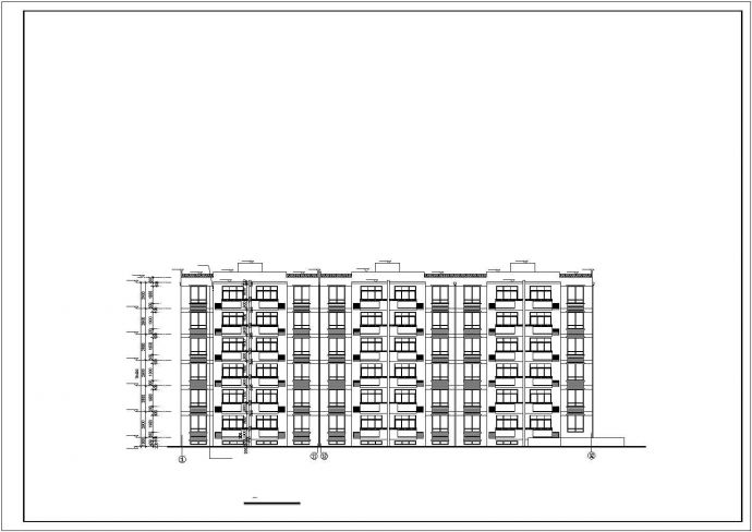 阜阳市绿色花园小区6层砖混结构住宅楼建筑设计CAD图纸（不含地下室）_图1