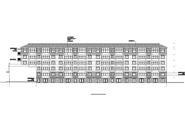 4500平米7层框混结构商住楼建筑设计CAD图纸（底层商铺）-图一