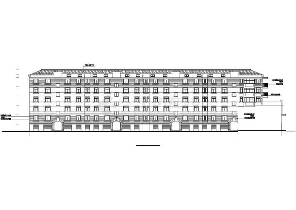 4500平米7层框混结构商住楼建筑设计CAD图纸（底层商铺）-图二
