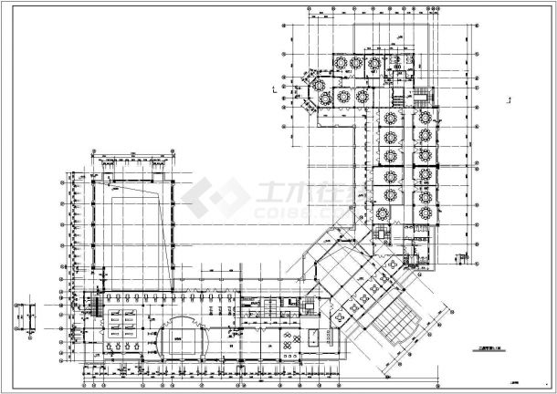 上海嘉定区某社区2800平米3层社区会所平面设计CAD图纸（含地下室层）-图二