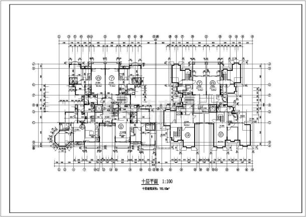 嘉兴市某小区10+1层混合结构住宅楼建筑设计CAD图纸（含阁楼层）-图一