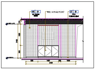 新中式-益田花园门厅过道立面图