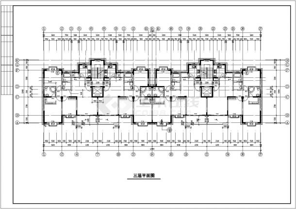 芜湖市某小区4400平米10层框架结构住宅楼建筑设计CAD图纸-图二
