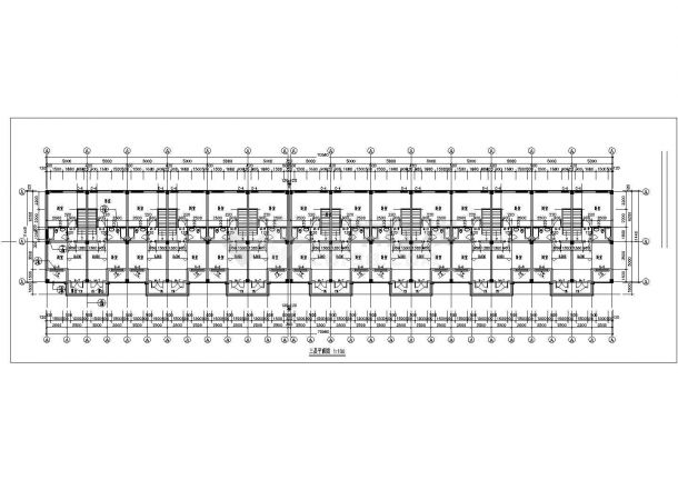 3300平米4层砖混结构住宅楼建筑设计CAD图纸（底层为车库）-图二